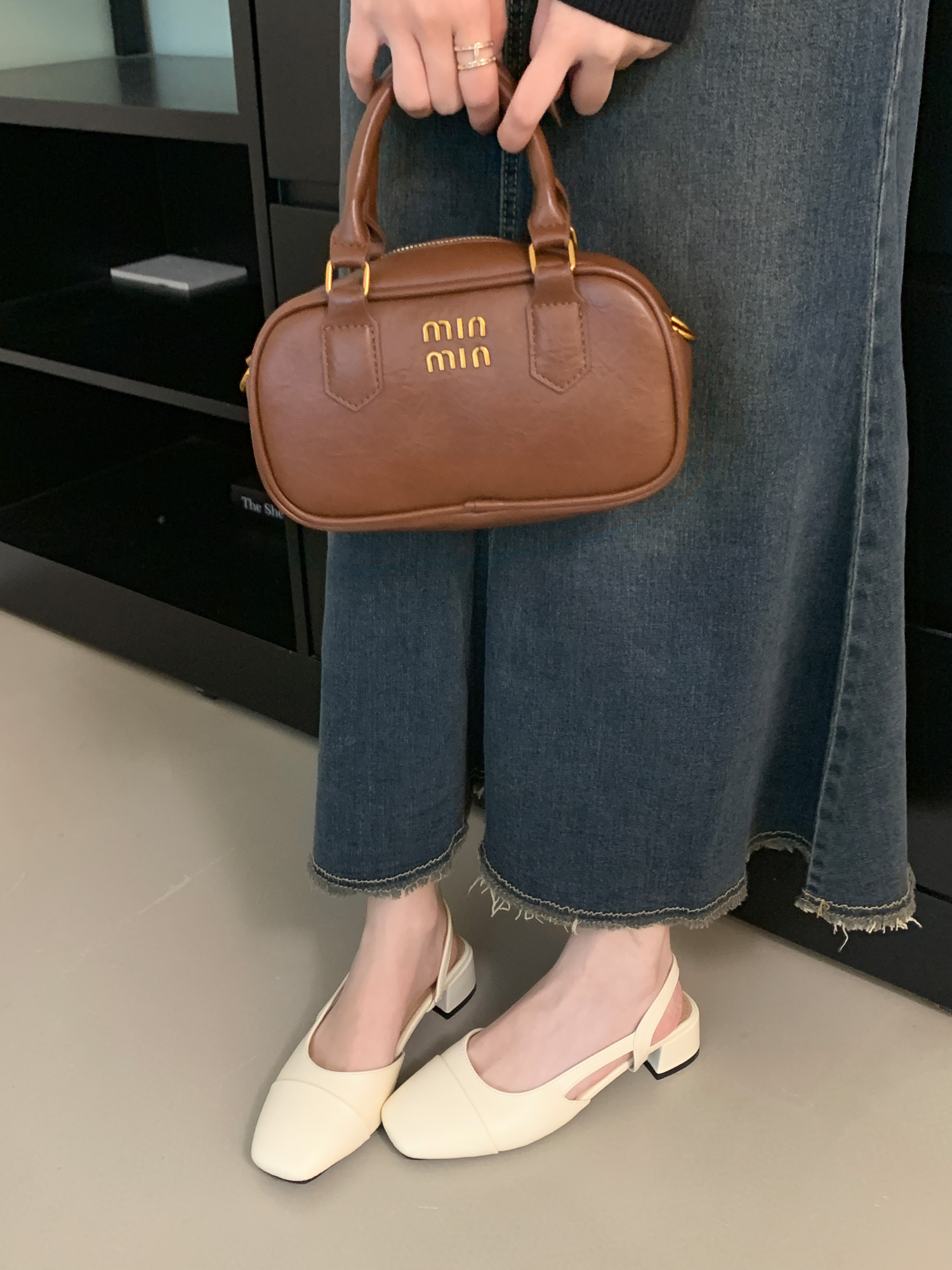 2025 New Spring Women's Mary Jane Shoes Simple French Style Beige Black Khaki Chunky Heel Commuter Shoes - Image 3