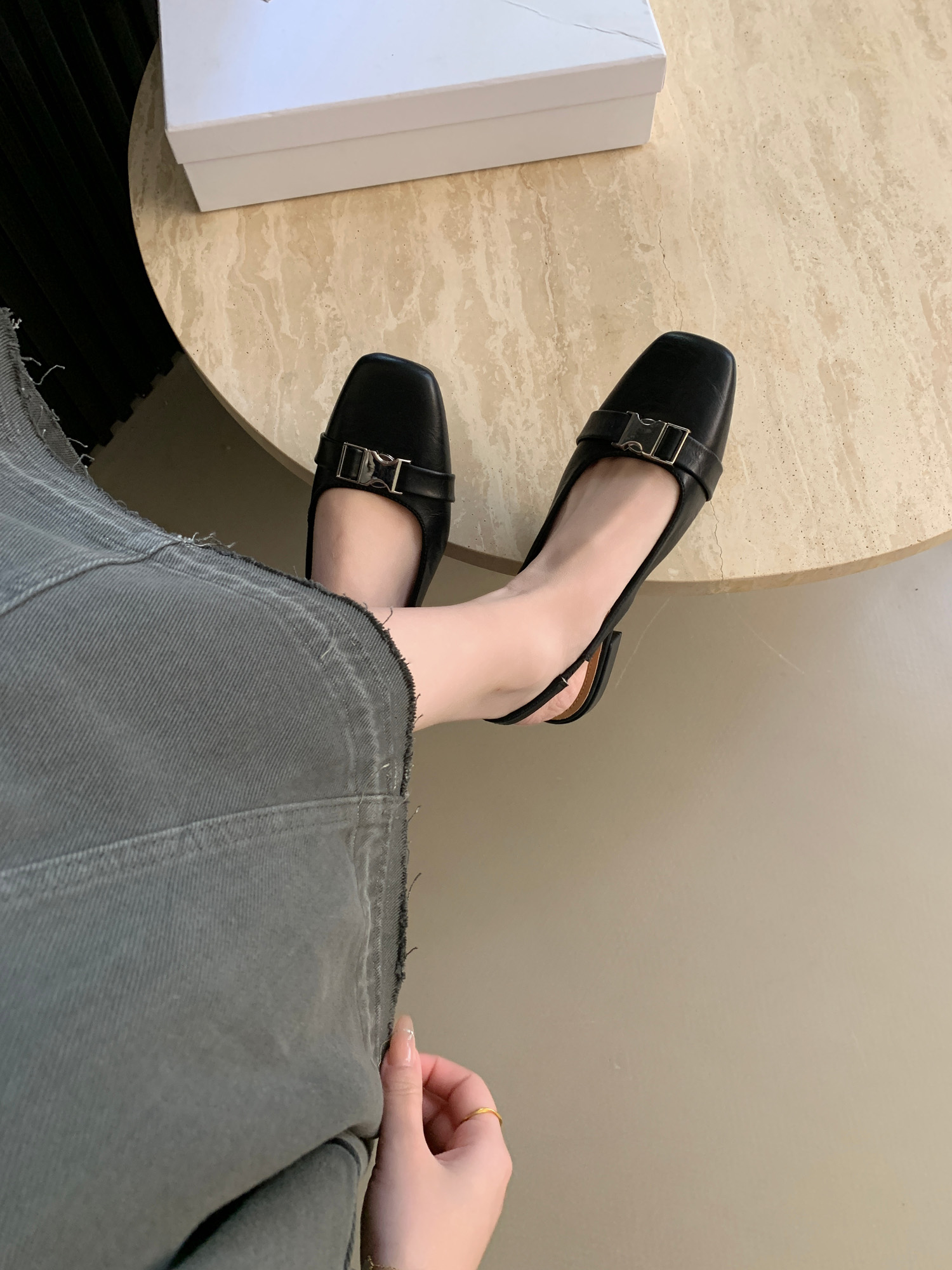 2025 Spring New Chinese Style Mary Jane Shoes with Metal Buckle Chunky Heel for Women Low Top Comfortable Office Fashion - Image 2