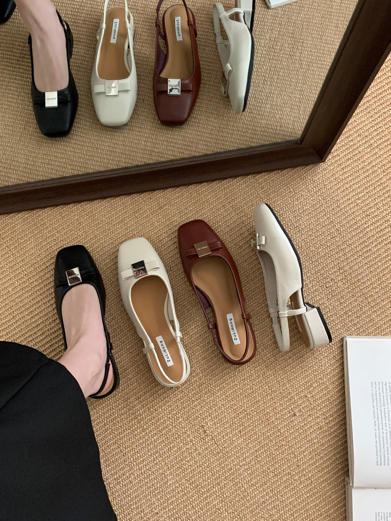 2025 New Style Mary Jane Shoes for Women Low Heel Chunky Heel Slip-on Comfortable Office Elegant Square Toe