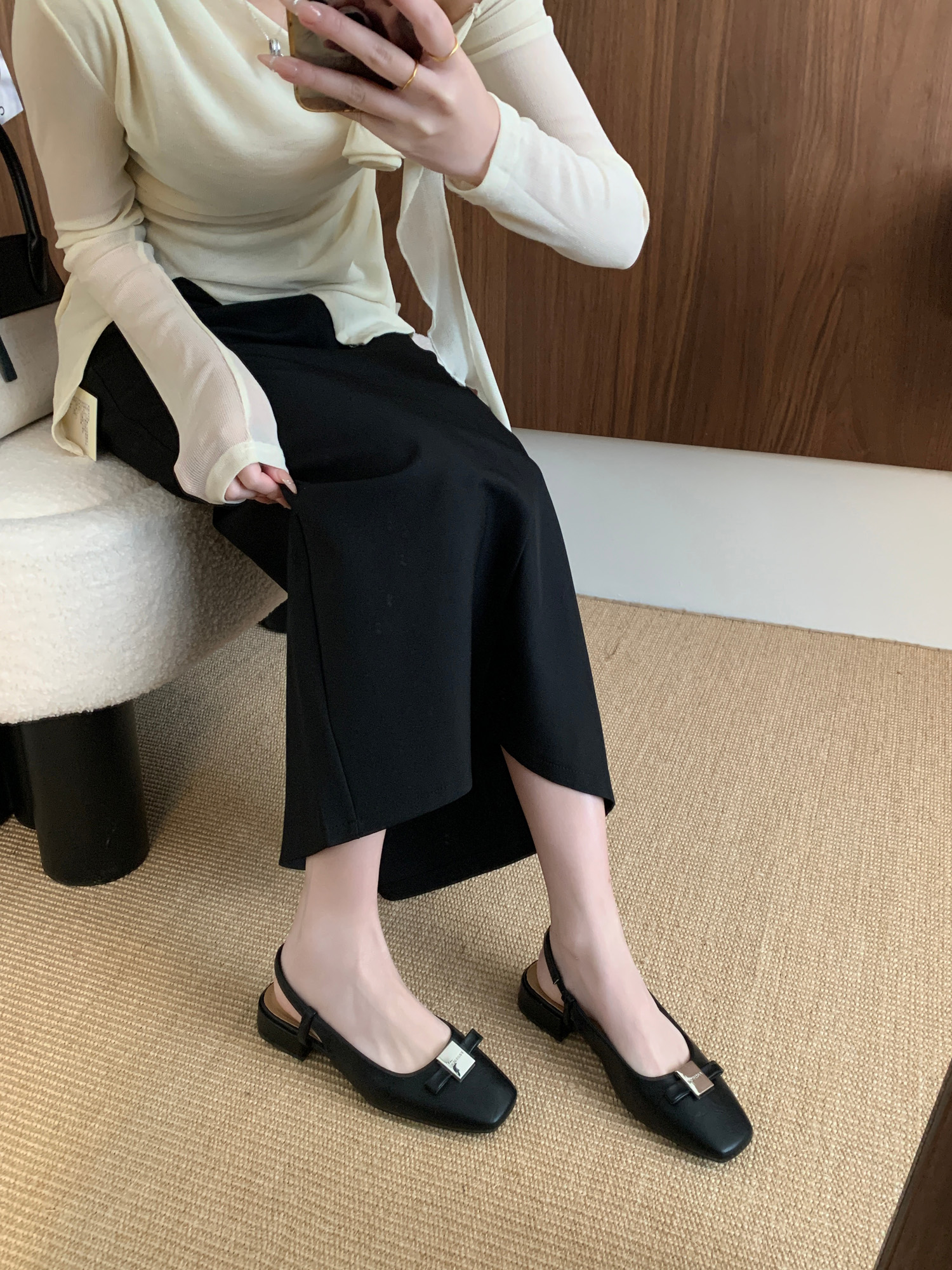 2025 New Style Mary Jane Shoes for Women Low Heel Chunky Heel Slip-on Comfortable Office Elegant Square Toe - Image 2