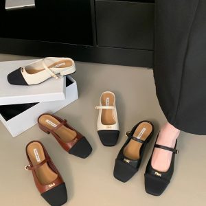 Chanel Style Slippers for Women 2025 Spring Summer New Fashion French One-Step Loafers